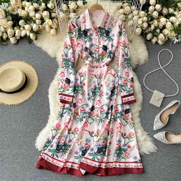 spring european american temperament fashion vestidos female lapel loose and thin printed midi dress c379 210506, Black;gray
spring european american temperament fashion vestidos female lapel loose and thin printed midi dress c379 210506, Black;gray
