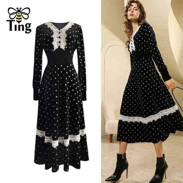 vintage elegant polka dot office work casual midi long dress retro lace patchwork slim waist velvet a line plus za 210513, Black;gray
vintage elegant polka dot office work casual midi long dress retro lace patchwork slim waist velvet a line plus za 210513, Black;gray