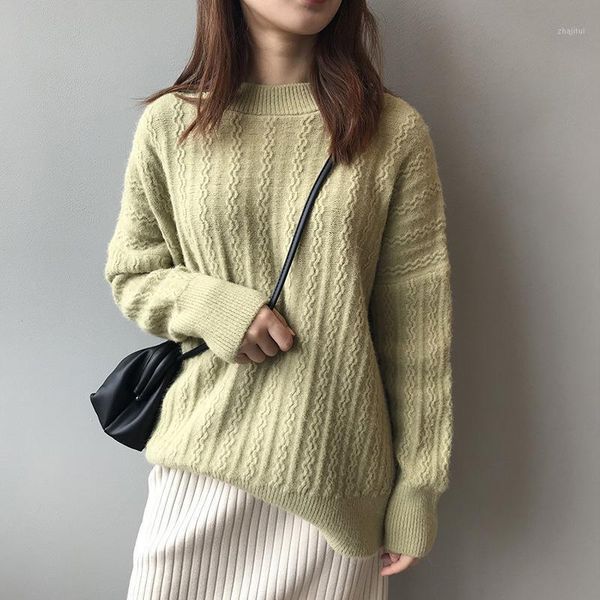 women's sweaters 2021 and o-neck knitted long sleeve women autumn thick pullovers sweater tricot pull femme, White;black
women's sweaters 2021 and o-neck knitted long sleeve women autumn thick pullovers sweater tricot pull femme, White;black