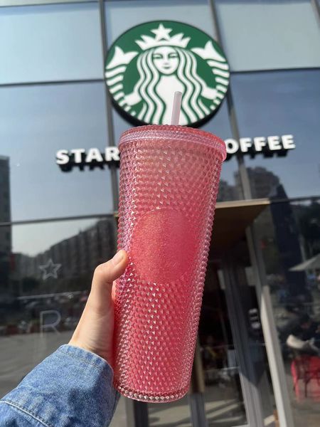 2021 starbucks studded cup tumblers 710ml gradient powder plastic mugs with straw factory supply
2021 starbucks studded cup tumblers 710ml gradient powder plastic mugs with straw factory supply