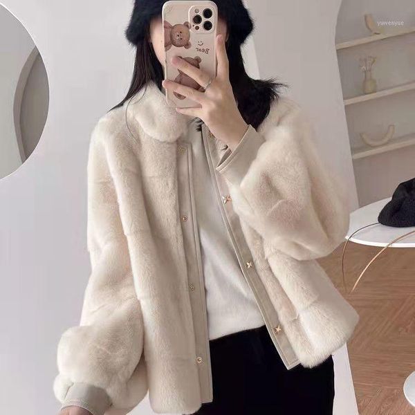 women's fur & faux 2021 women winter warm coat thick turn down collar overcoat female korean fashion long sleeve jacket n189, Black
women's fur & faux 2021 women winter warm coat thick turn down collar overcoat female korean fashion long sleeve jacket n189, Black