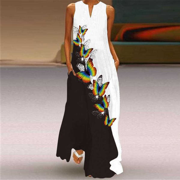 ladies casual print dress boho sleeveless v neck vintage loose plus size streetwear beach party elegant women long dresses 210608, Black;gray
ladies casual print dress boho sleeveless v neck vintage loose plus size streetwear beach party elegant women long dresses 210608, Black;gray