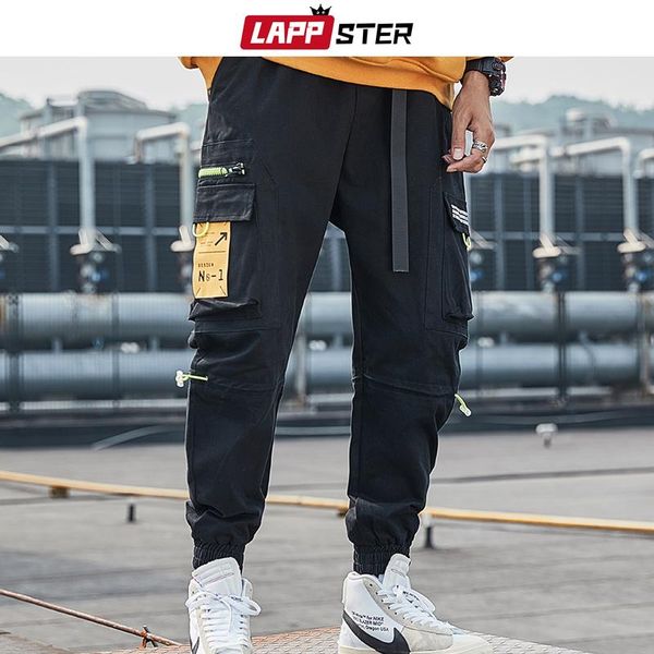 men's pants lappster japanese streetwear cargo men 2021 overalls mens hip hop joggers ribbons fashiosn sweatpants baggy trousers, Black
men's pants lappster japanese streetwear cargo men 2021 overalls mens hip hop joggers ribbons fashiosn sweatpants baggy trousers, Black