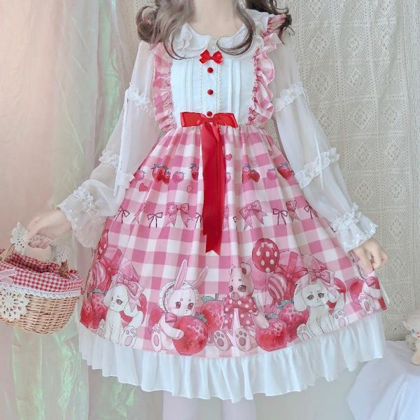 casual dresses 2021 japan kawaii pink sweet strawberry sleeveless jsk lolita dress girl's princess party cosplay, Black;gray
casual dresses 2021 japan kawaii pink sweet strawberry sleeveless jsk lolita dress girl's princess party cosplay, Black;gray