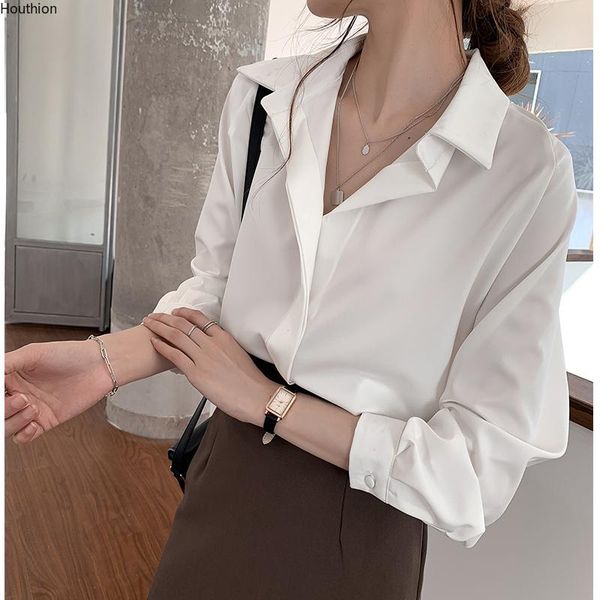 women's blouses & shirts korean shirt long-sleeved blouse solid color buttons temperament comfortable casual fashion, White
women's blouses & shirts korean shirt long-sleeved blouse solid color buttons temperament comfortable casual fashion, White