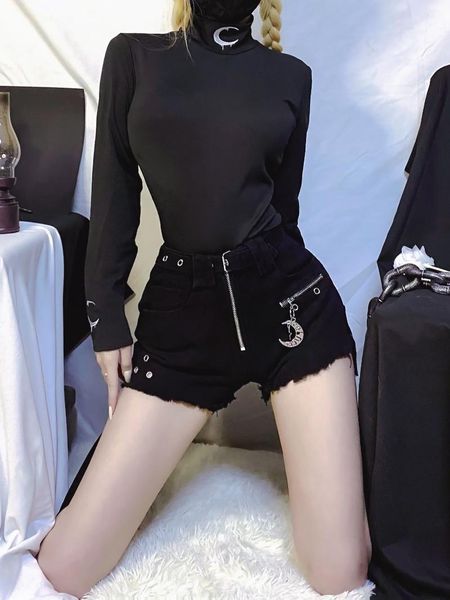 women's shorts ruibbit summer arrival women vintage punk gothic short pants moon pendant black denim girl, White;black
women's shorts ruibbit summer arrival women vintage punk gothic short pants moon pendant black denim girl, White;black