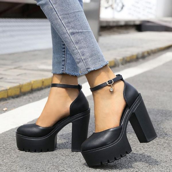 sandals bonjomarisa arrivals platform goth women shoes buckle block heels cover toe summer fashion trendy high quality, Black
sandals bonjomarisa arrivals platform goth women shoes buckle block heels cover toe summer fashion trendy high quality, Black
