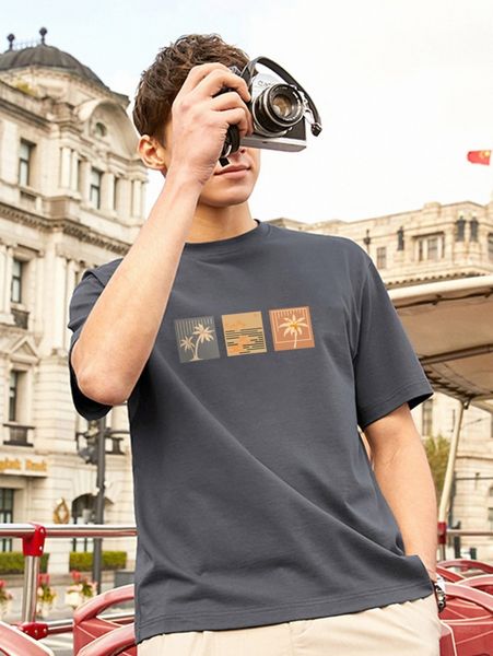 men palm tree tee 36os#, White;black
