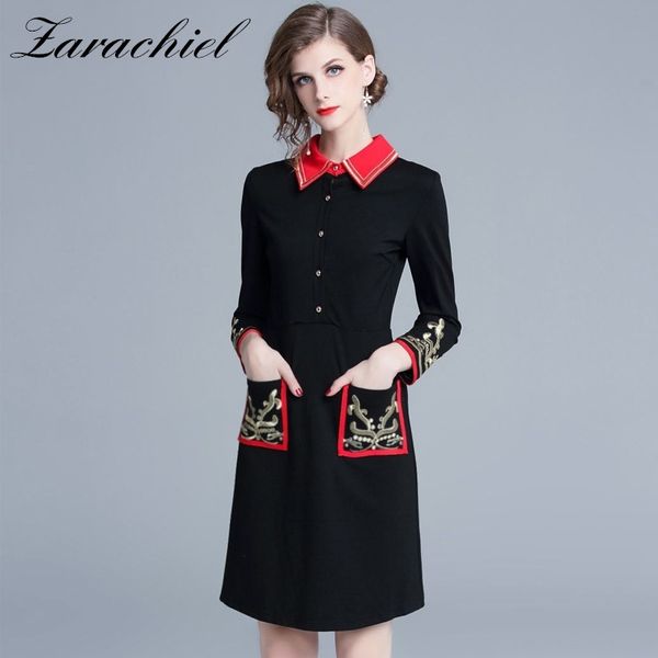 vintage golden embroidery black winter autumn women hit color turn-down collar wrist sleeve pocket a-line mini dress 210416, Black;gray
vintage golden embroidery black winter autumn women hit color turn-down collar wrist sleeve pocket a-line mini dress 210416, Black;gray
