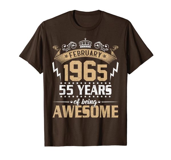 vintage 55th birthday gift idea february 1965 55 years old t-shirt, White;black
vintage 55th birthday gift idea february 1965 55 years old t-shirt, White;black