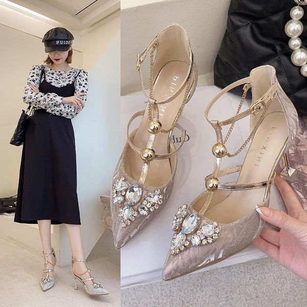dress shoes high heeled women's 2021 summer pointed diamond one line sandals with thin heel fashion hollow temperament, Black
dress shoes high heeled women's 2021 summer pointed diamond one line sandals with thin heel fashion hollow temperament, Black