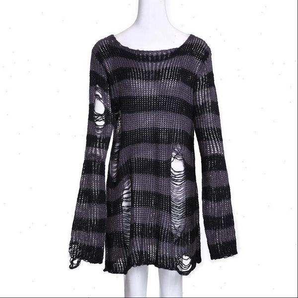 harajuku women t shirts spring autumn gothic girls punk sweater long pullover hole striped loose besweaters knitted jumpers, White
harajuku women t shirts spring autumn gothic girls punk sweater long pullover hole striped loose besweaters knitted jumpers, White