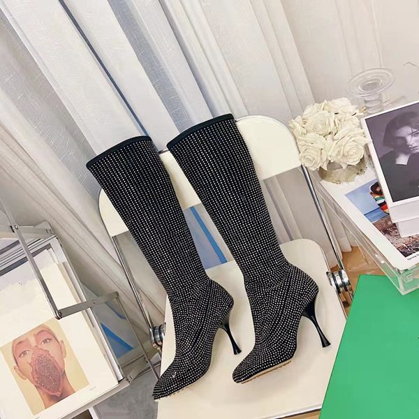 new full crystal high heels women boots stretch fabric shoe femme round toe party shoes elastic black diamond long boot
new full crystal high heels women boots stretch fabric shoe femme round toe party shoes elastic black diamond long boot