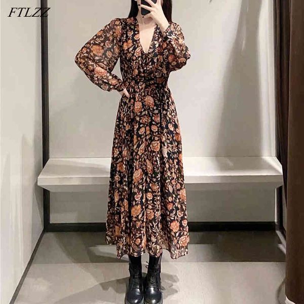 spring autumn women v-neck puff sleeve floral print long dress vintage chiffon beach for holiday 210423, Black;gray
spring autumn women v-neck puff sleeve floral print long dress vintage chiffon beach for holiday 210423, Black;gray