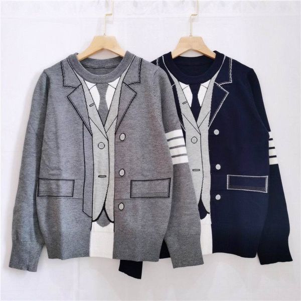 autumn and new tb college style jacquard four bar round neck fake tie contrast color long sleeve trendy sweater women's wear, White
autumn and new tb college style jacquard four bar round neck fake tie contrast color long sleeve trendy sweater women's wear, White