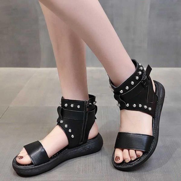 sandals roman high women's 2021 summer rivet belt buckle open toe boots thick bottom fish mouth shoes, Black
sandals roman high women's 2021 summer rivet belt buckle open toe boots thick bottom fish mouth shoes, Black