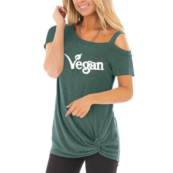 women's t-shirt fashion female summer short sleeve vegan letters print knotted skew collar off shoulder loose cute, White
women's t-shirt fashion female summer short sleeve vegan letters print knotted skew collar off shoulder loose cute, White