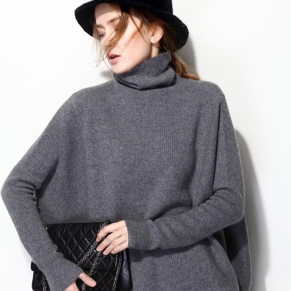 women's sweaters 2021 loose cashmere sweater female high collar thickening lazy wind wild jacket, White;black
women's sweaters 2021 loose cashmere sweater female high collar thickening lazy wind wild jacket, White;black