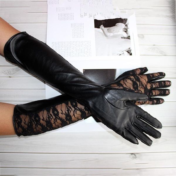 five fingers gloves leather sheepskin long women' thin single layer unlined fashion lace black elastic sun protection sleeves, Blue;gray
five fingers gloves leather sheepskin long women' thin single layer unlined fashion lace black elastic sun protection sleeves, Blue;gray