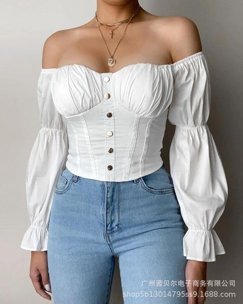 women's blouses & shirts blouse women 2021 white one-shoulder long sleeve button casual shirt
women's blouses & shirts blouse women 2021 white one-shoulder long sleeve button casual shirt