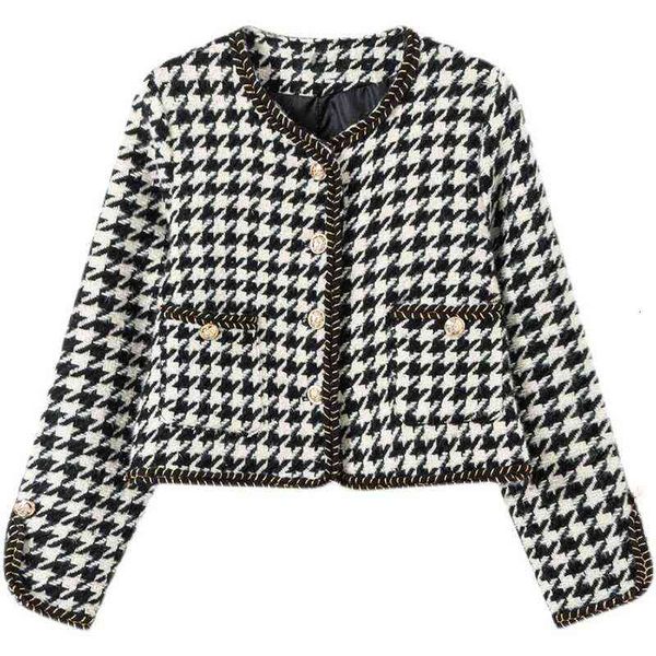 small fragrance thousand bird lattice coat women's autumn winter clothes 2021 short thickened versatile foreign, Black;brown
small fragrance thousand bird lattice coat women's autumn winter clothes 2021 short thickened versatile foreign, Black;brown