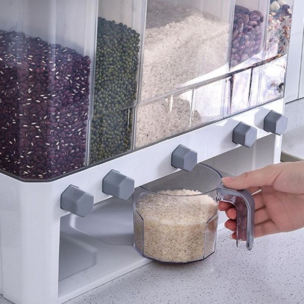 wall-mounted separate grain cereal can rice storage cylinder automatic plastic box for kitchen dtt88 bottles & jars
wall-mounted separate grain cereal can rice storage cylinder automatic plastic box for kitchen dtt88 bottles & jars