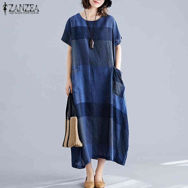 zanzea fashion womens check sundress summer dress short sleeve maxi vestidos female casual dress plus size o neck plaid robe x0521, Black;gray
zanzea fashion womens check sundress summer dress short sleeve maxi vestidos female casual dress plus size o neck plaid robe x0521, Black;gray