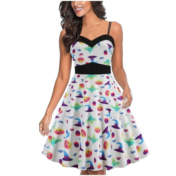 casual dresses halloween costumes cosplay womens sleeveless skeleton pumpkin print swing dress summer women robe femme vestidos, Black;gray
casual dresses halloween costumes cosplay womens sleeveless skeleton pumpkin print swing dress summer women robe femme vestidos, Black;gray