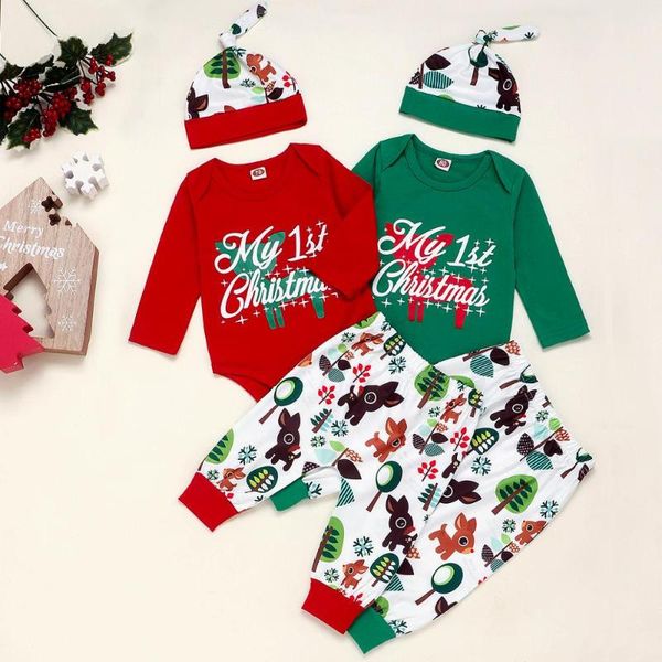 clothing sets 0-2t born infants two-color christmas fawn printed long sleeve cotton three-piece with santa hat baby boys girls romper, White
clothing sets 0-2t born infants two-color christmas fawn printed long sleeve cotton three-piece with santa hat baby boys girls romper, White