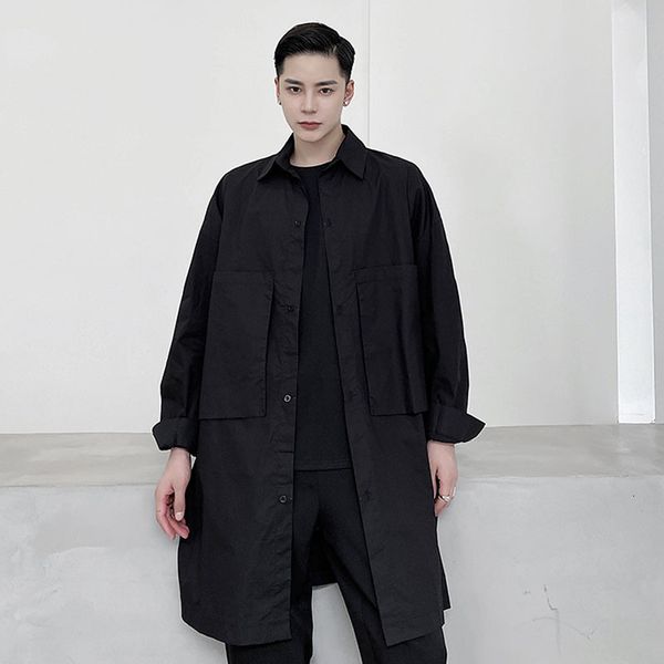 men's casual shirts men big pocket splice long sleeve shirt male streetwear hip hop dark black style dress 623h, White;black
men's casual shirts men big pocket splice long sleeve shirt male streetwear hip hop dark black style dress 623h, White;black