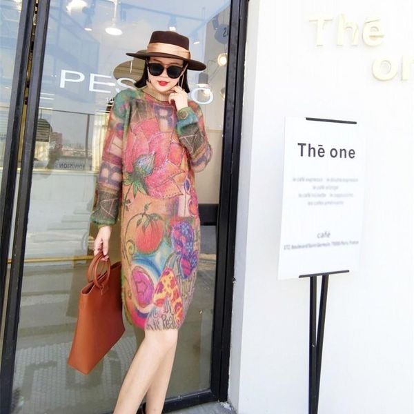 casual dresses high neck mid long print sweater dress female 2021 autumn winter turtleneck loose elegant luxury women pullover fashion, Black;gray
casual dresses high neck mid long print sweater dress female 2021 autumn winter turtleneck loose elegant luxury women pullover fashion, Black;gray