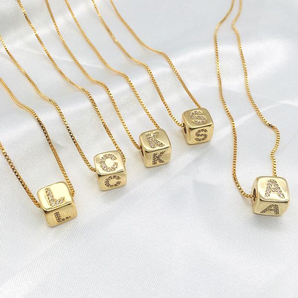 pendant necklaces 26 alphabet square initial letter chain necklace brass box zircon copper 8mm stamped name high quality, Silver
pendant necklaces 26 alphabet square initial letter chain necklace brass box zircon copper 8mm stamped name high quality, Silver