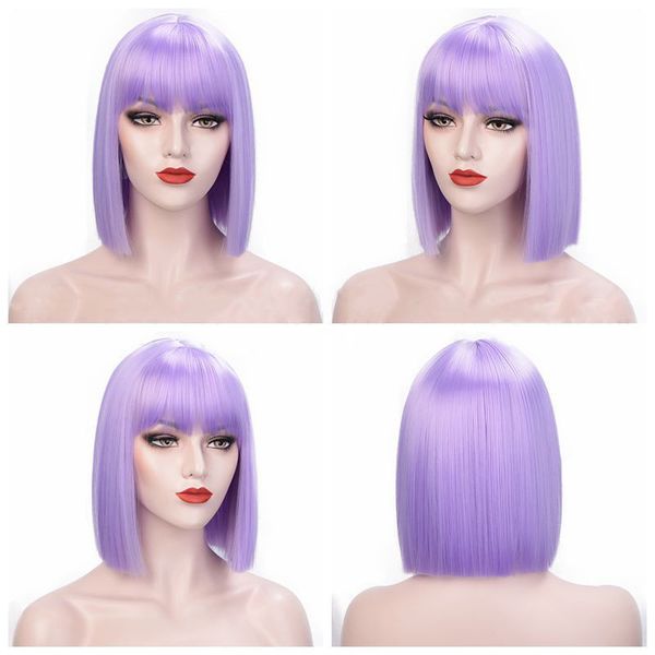 purple short straight wig with bangs for black women ombre synthetic bob wigs shoulder length afro african cosplay fake wig pink
purple short straight wig with bangs for black women ombre synthetic bob wigs shoulder length afro african cosplay fake wig pink
