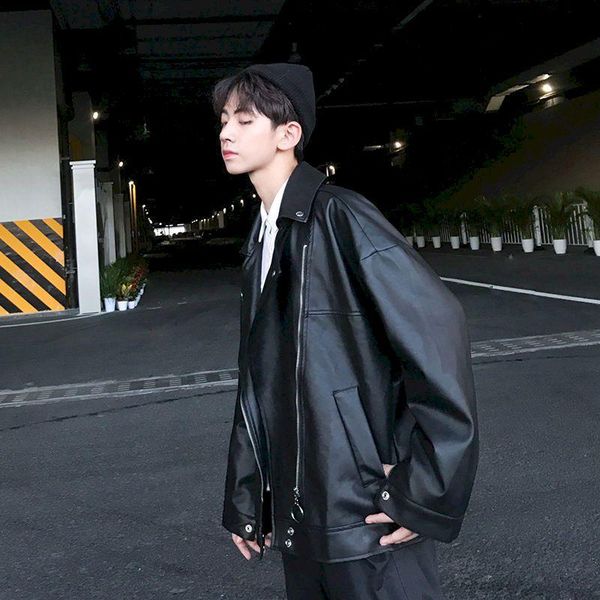 men's jackets motorcycle leather jacket 2021 spring black loose turn-down collar zipper fashion women's wild, Black;brown
men's jackets motorcycle leather jacket 2021 spring black loose turn-down collar zipper fashion women's wild, Black;brown
