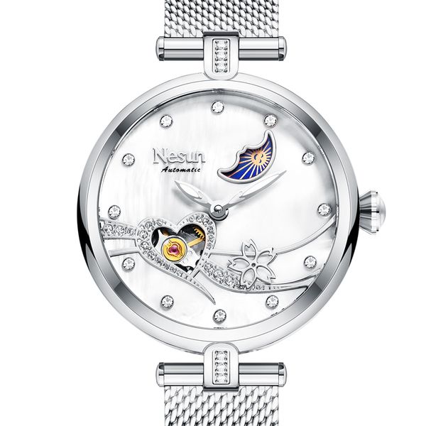 switzerland luxury brand nesun women watch japan original automatic movt wristwatches 50m waterproof skeleton lady clock n9062-4, Slivery;brown
switzerland luxury brand nesun women watch japan original automatic movt wristwatches 50m waterproof skeleton lady clock n9062-4, Slivery;brown