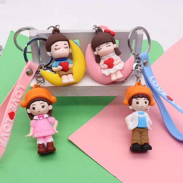 fine key chain cartoon couple character doll car small gift moon boy girl cute pendant batch, Silver
fine key chain cartoon couple character doll car small gift moon boy girl cute pendant batch, Silver