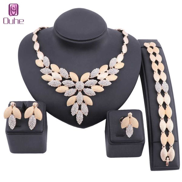 dubai bridal crystal jewelry sets for women leaves gold necklace earrings bangle ring charm african wedding nigeria jewelry sets h1022, Silver
dubai bridal crystal jewelry sets for women leaves gold necklace earrings bangle ring charm african wedding nigeria jewelry sets h1022, Silver