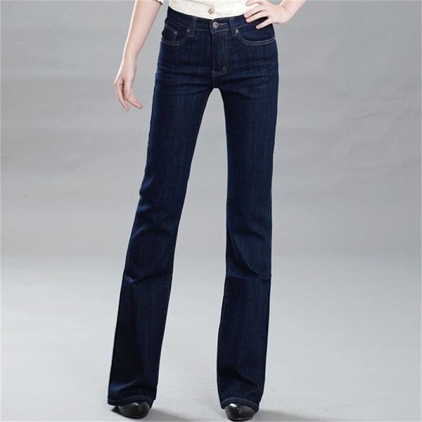 women spring and autumn mid-high waist flared trousers blue black jeans casual pant grg 210809
women spring and autumn mid-high waist flared trousers blue black jeans casual pant grg 210809