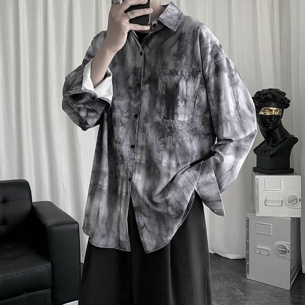 men's casual shirts spring tie-dye fashion printing retro men streetwear korean loose long-sleeved mens -2xl 68p6, White;black
men's casual shirts spring tie-dye fashion printing retro men streetwear korean loose long-sleeved mens -2xl 68p6, White;black