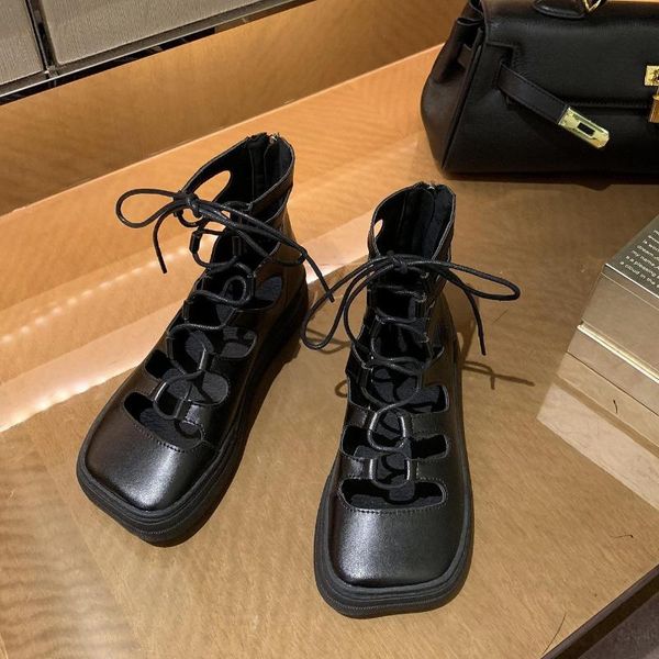 women platform sandals fashion square toe high-casual cross-tied hollow out breathable boots outdoor beach, Black
women platform sandals fashion square toe high-casual cross-tied hollow out breathable boots outdoor beach, Black