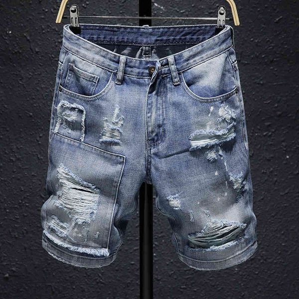 fashionable shorts summer thin jeans men's capris youth hole stitching pants loose, White;black
fashionable shorts summer thin jeans men's capris youth hole stitching pants loose, White;black