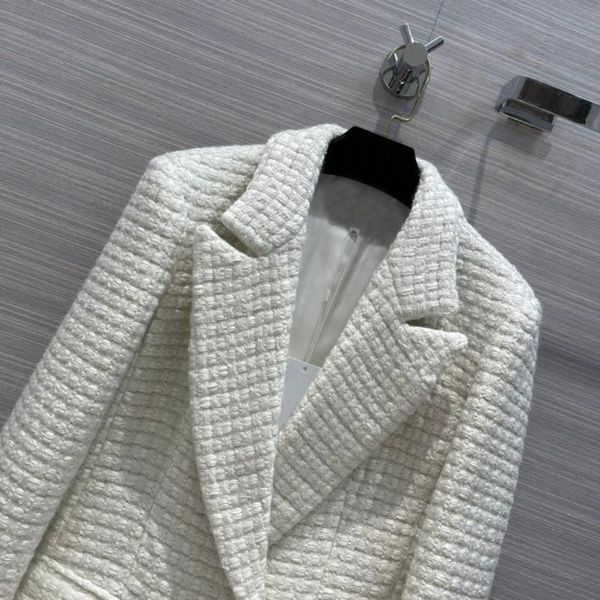 women's wool & blends high-end brand double breasted tweed jackets for women 3d cut lapel long sleeve slim white lady winter 202, Black
women's wool & blends high-end brand double breasted tweed jackets for women 3d cut lapel long sleeve slim white lady winter 202, Black