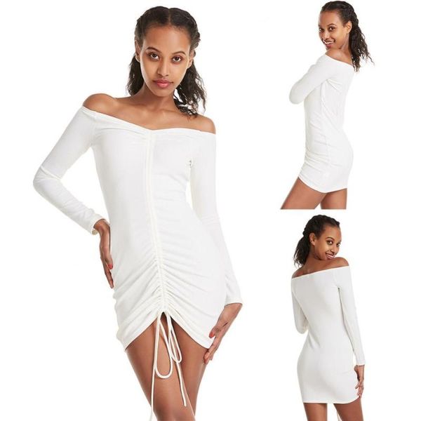 casual dresses summer dress women 2021 off shoulder drawstring ruched bodycon woman party night club spring vestido de mujer, Black;gray
casual dresses summer dress women 2021 off shoulder drawstring ruched bodycon woman party night club spring vestido de mujer, Black;gray