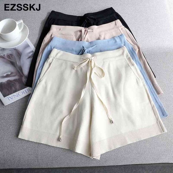 summer knit shorts women casual knit loose short lace up chic cool straight shorts feamle short pant with pocket pj2102 210408, White;black
summer knit shorts women casual knit loose short lace up chic cool straight shorts feamle short pant with pocket pj2102 210408, White;black