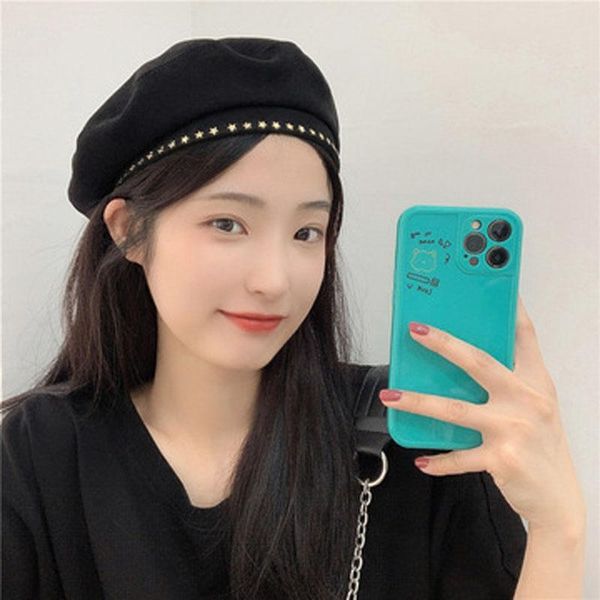 berets sweet cool wind, metal star black beret female summer thin breathable painter cap temperament fashionable octagonal, Blue;gray
berets sweet cool wind, metal star black beret female summer thin breathable painter cap temperament fashionable octagonal, Blue;gray