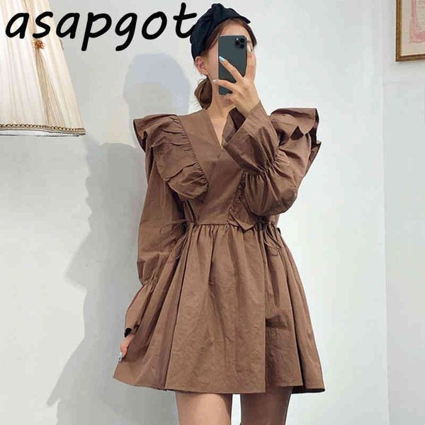 vintage chic wild v neck ruffles dress short patchwork slim high waist lace up casual mini vestido feminino korean 210429, Black;gray
vintage chic wild v neck ruffles dress short patchwork slim high waist lace up casual mini vestido feminino korean 210429, Black;gray
