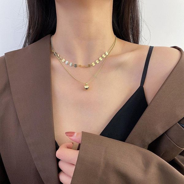 chains double chain necklace female personality round ball pendant light luxury niche clavicle jewelry, Silver
chains double chain necklace female personality round ball pendant light luxury niche clavicle jewelry, Silver