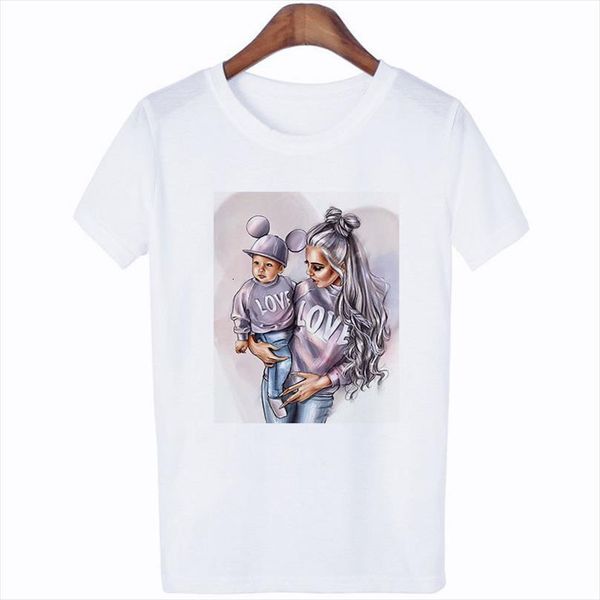 female summer vogue print men t shirts love super mom harajuku kawaii casual parent child graphics top, White;black
female summer vogue print men t shirts love super mom harajuku kawaii casual parent child graphics top, White;black