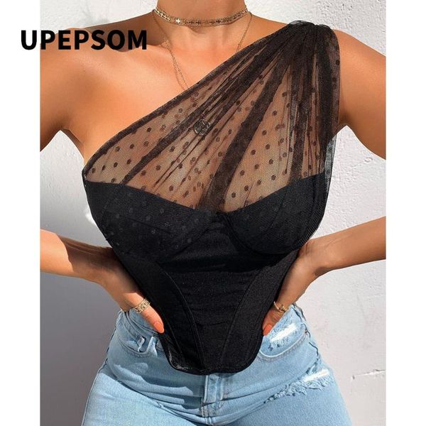 women's tanks & camis upepsom one shoulder polka dot tank mesh patchwork crop for women fashion clubwear party cropped femme, White
women's tanks & camis upepsom one shoulder polka dot tank mesh patchwork crop for women fashion clubwear party cropped femme, White