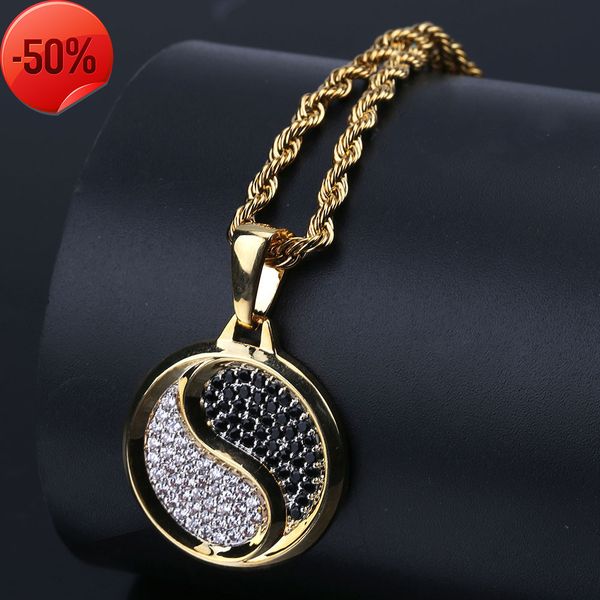 yin yang two pole taiji bagua pendant gold plated micro zircon inlaid men's and women's hip hop trendsetter personality necklace p, Silver
yin yang two pole taiji bagua pendant gold plated micro zircon inlaid men's and women's hip hop trendsetter personality necklace p, Silver